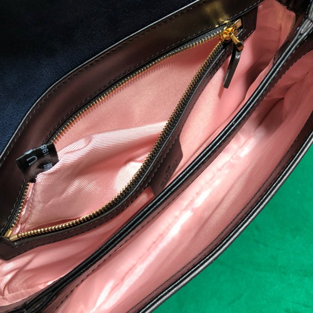 Gucci經典款女包 550129 古馳Arli系列 藍磨砂皮 古馳Gucci小號翻蓋肩背包  gqy2866